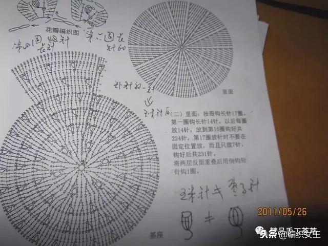 美到不像话多款孔雀花样的圆形坐垫的钩法图解