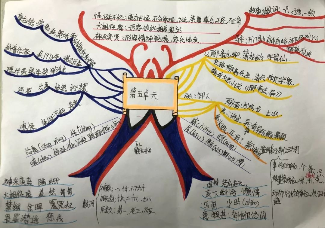 风采丨银鹰文昌中学2018级2班部编版七上语文第五单元思维导图精选