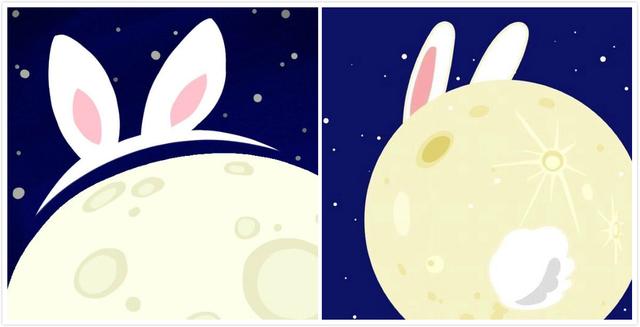 玉兔简笔画月球图片