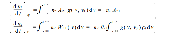 2)其中 a21 (ν)理解為單位頻率間隔內自發輻射躍遷速率; 而 a21 (ν)