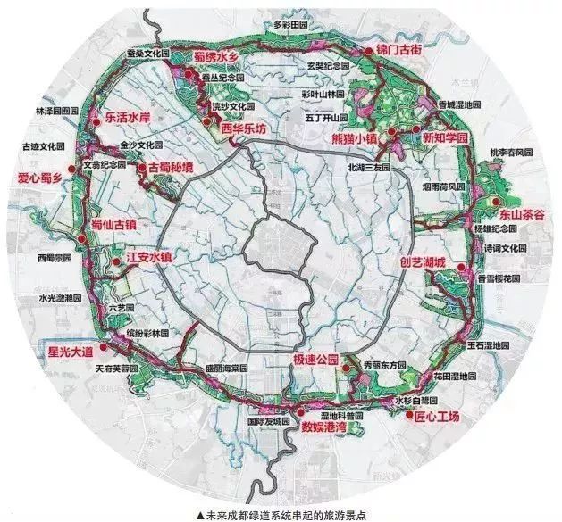 成都市绿道具体路线图图片
