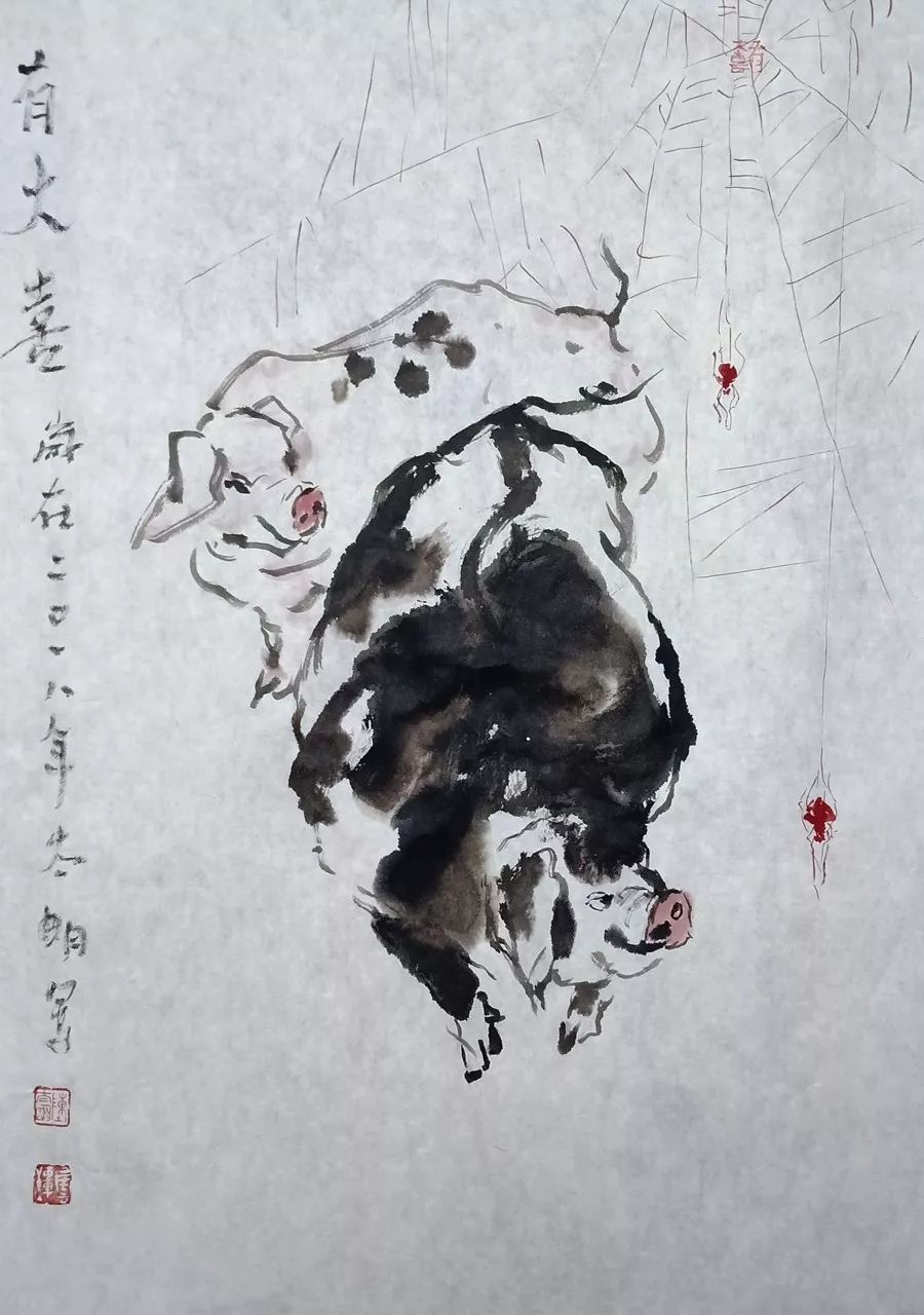 书画南北方陈太明新年画猪特展