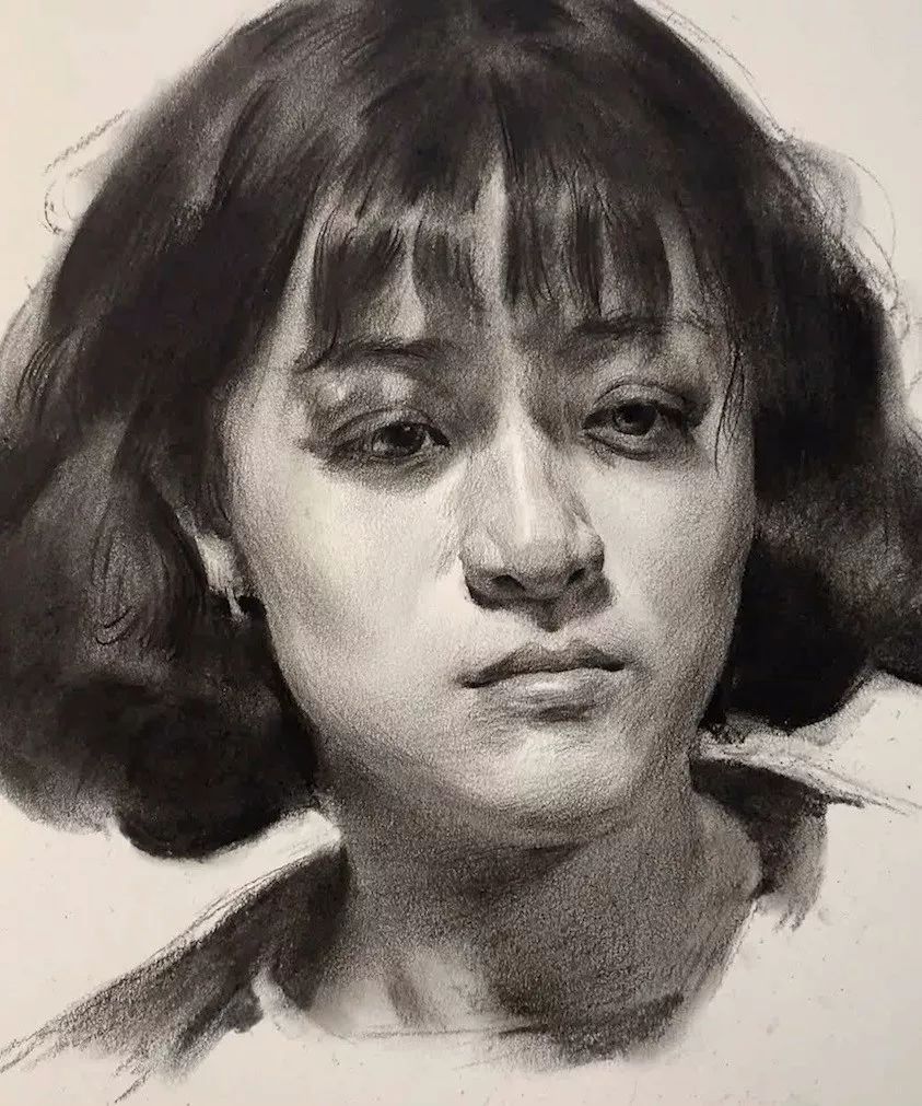 素描短发女生头像图片