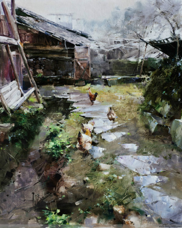 中国油画家陈二夫风景油画作品赏析