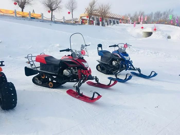 雪上摩托車,風馳電掣!雪橇車,飛馳而下!上視頻!