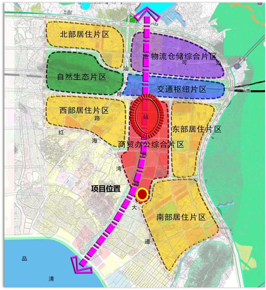商务区位于汕尾市区城东片区,距市区建成区3公里,与红草产业园区