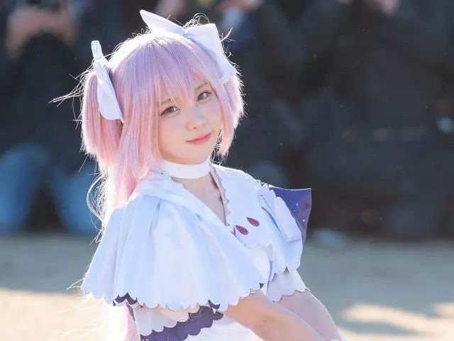 可怕的人牆圍攝日本第一coserenakoc95魔法少女小圓圓神cosplay