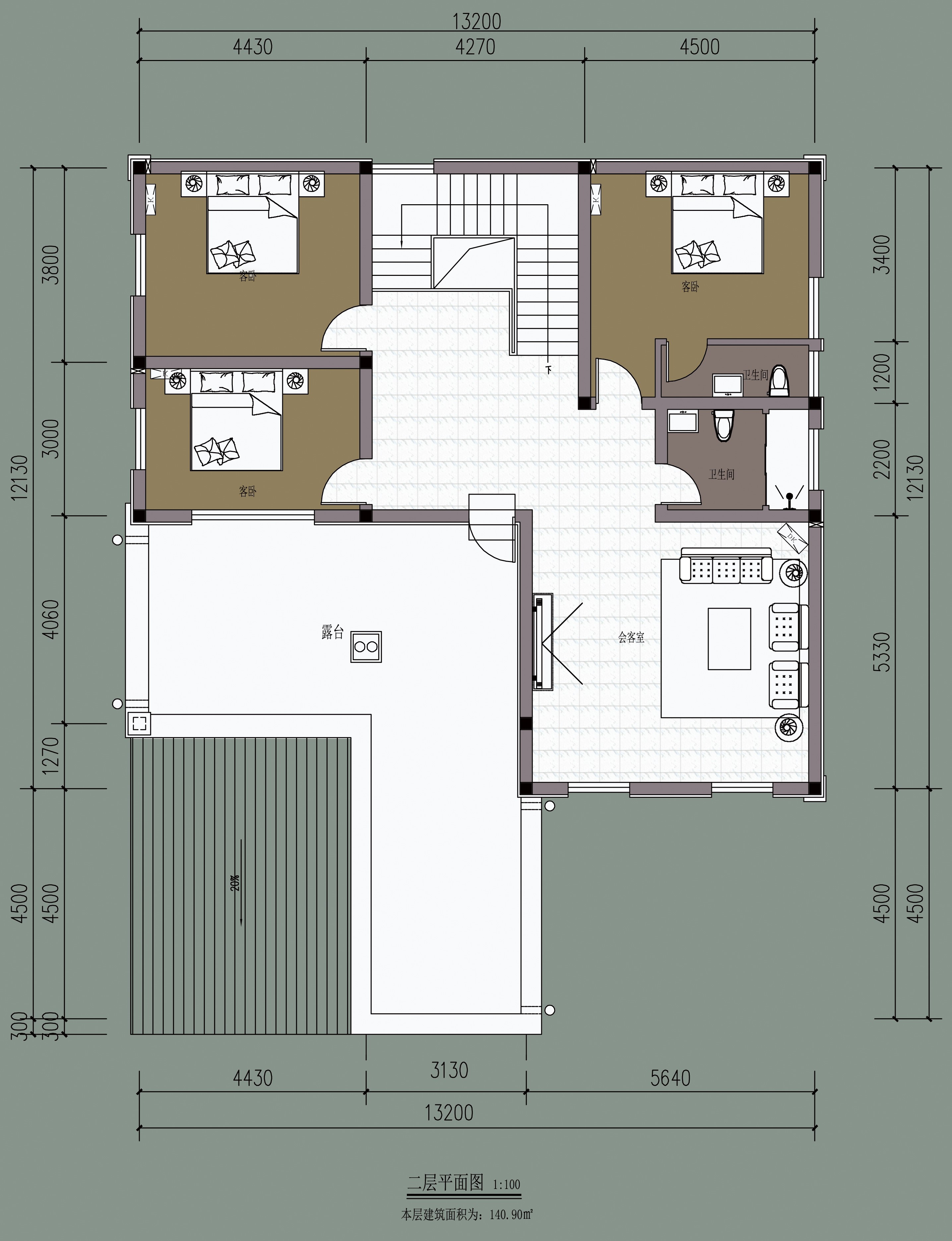 5米x12米自建房图纸图片