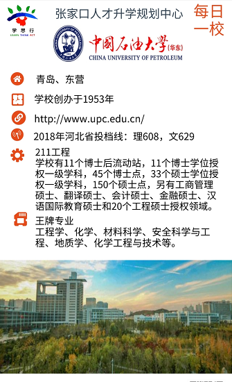 2019年高考每日一校——中國石油大學(華東)