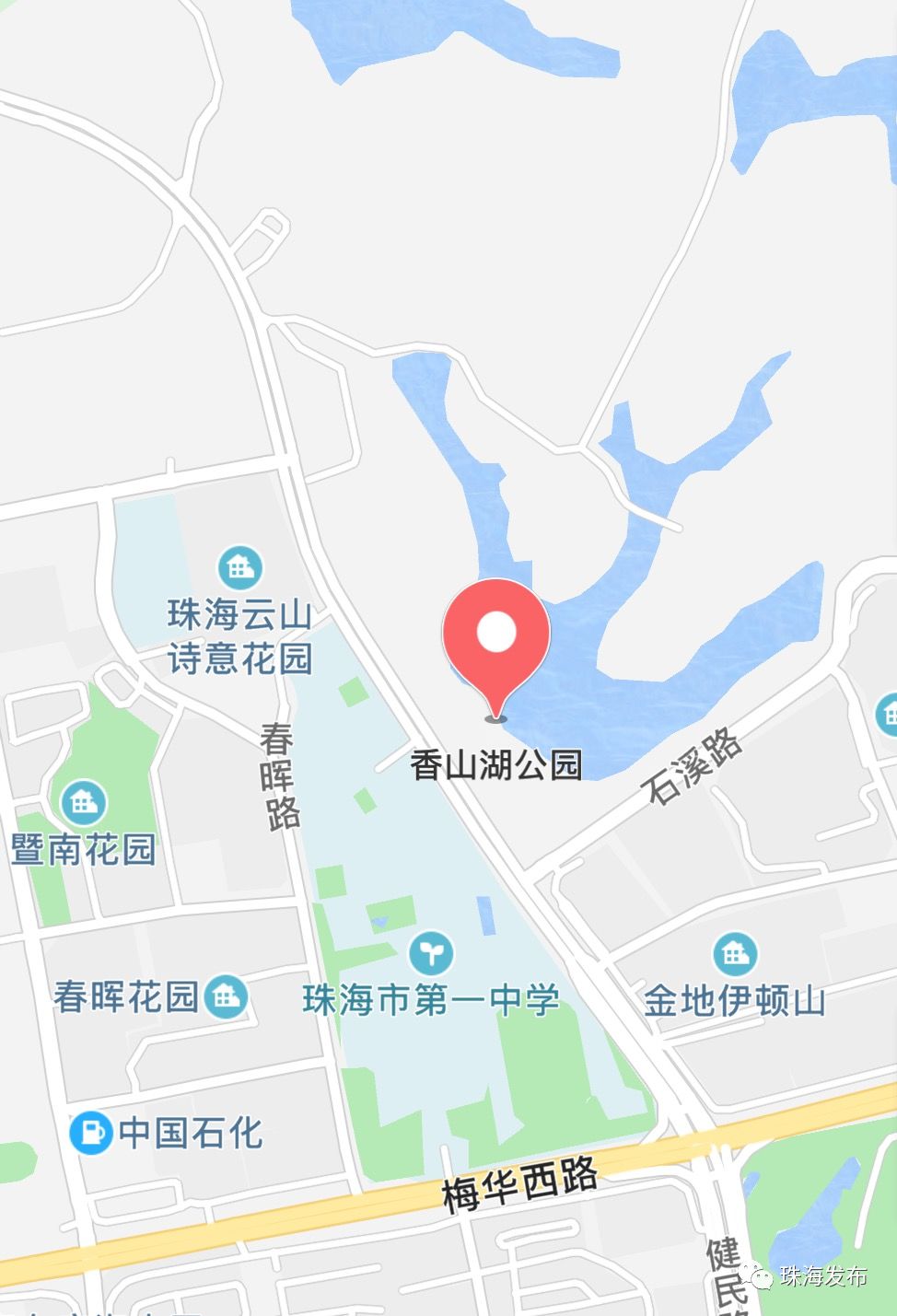 珠海香山湖公园平面图图片