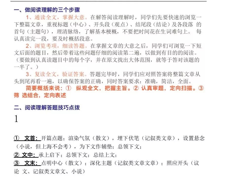 【免費領取】1-12年級語文閱讀理解萬能答題模板,掌握技巧孩子成績