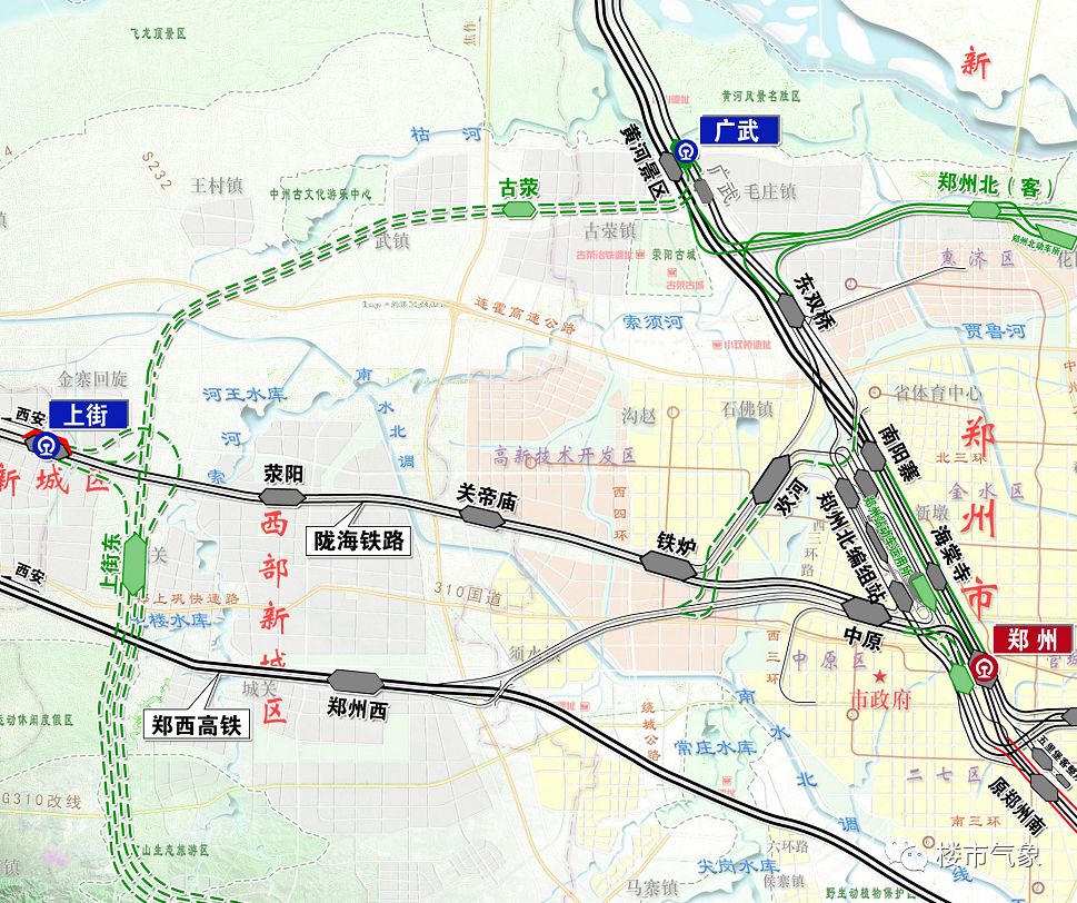 放射状郑州半小时经济圈根据《郑州铁路枢纽总图规划(2016