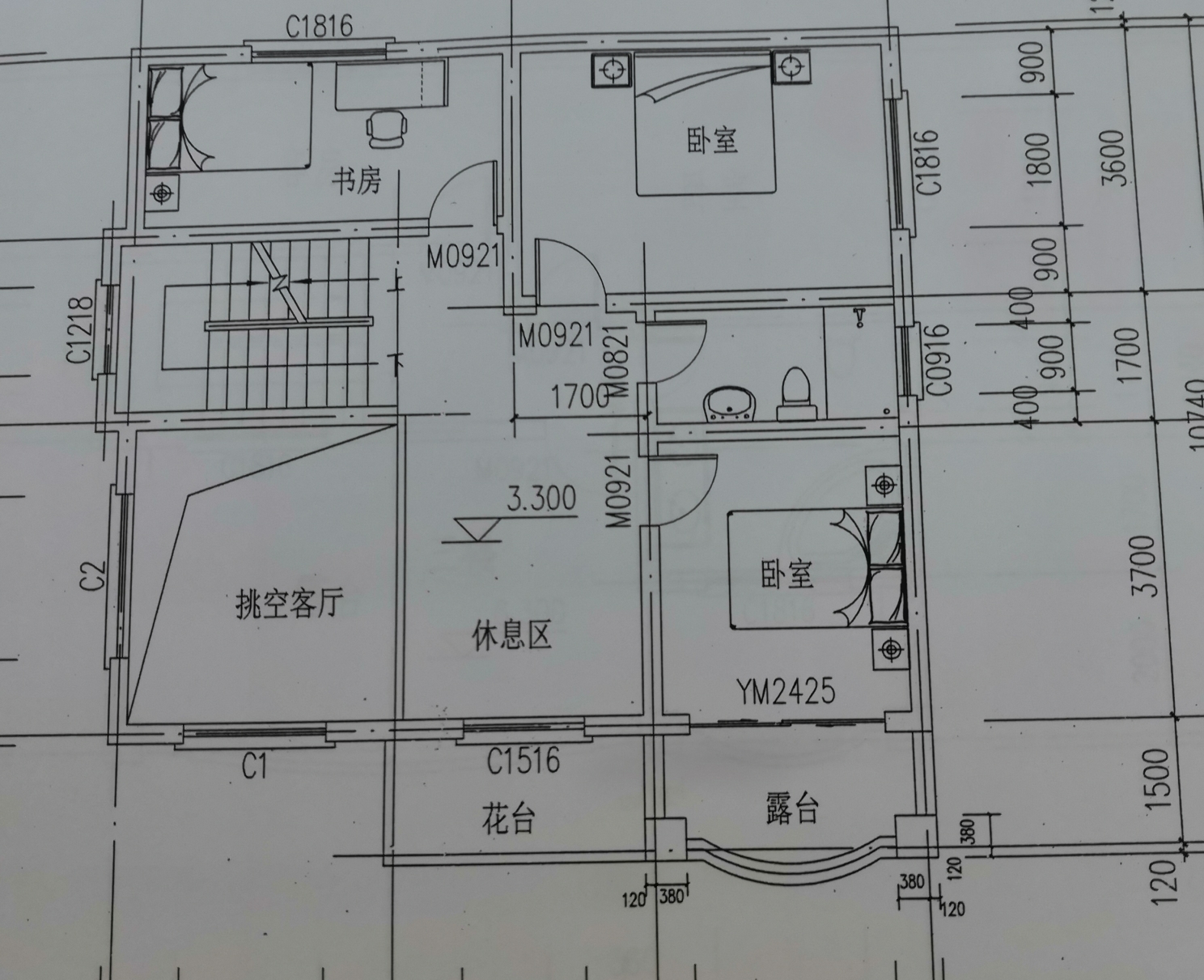 10109米磚混建築設計圖佔地面積約100平方米三層帶車庫別墅設計