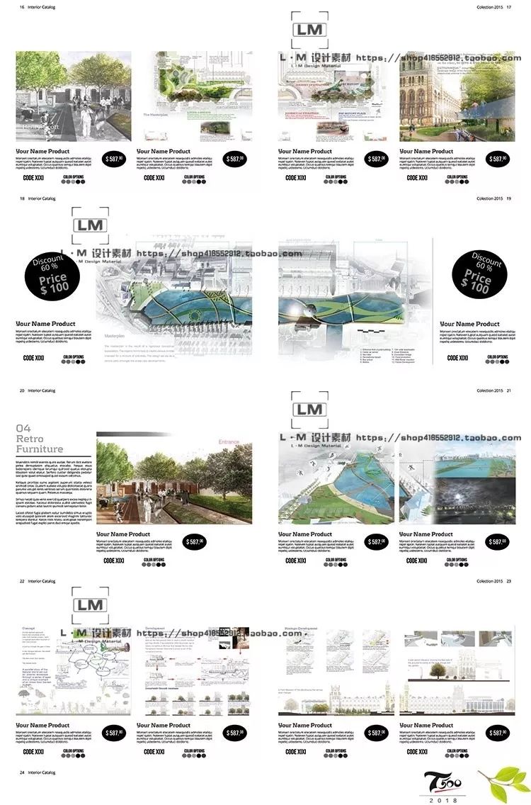 350.ps國外建築景觀室內學生畢業設計psd排版ps整套文本環藝素材