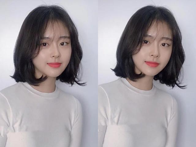 韩式气垫烫女短发图片
