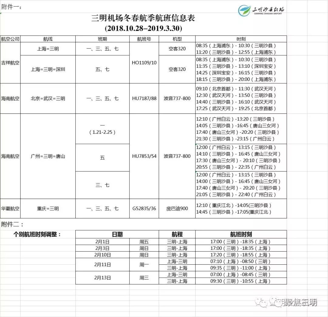 三明沙县机场航班表图片