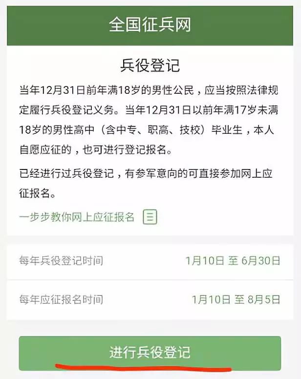 全国征兵网 兵役登记图片