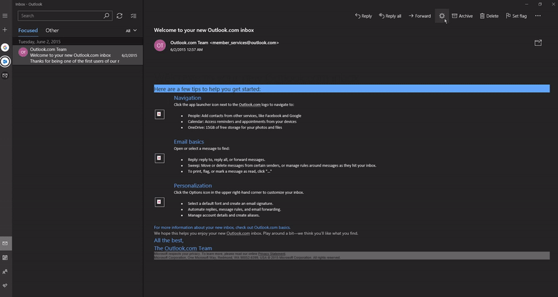 Windows 10邮件和日历应用增强版黑暗主题初体验