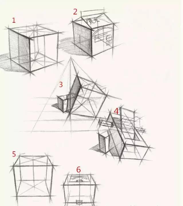 乾貨篇▎結構素描中方體,球體,柱體的規律及畫法_透視
