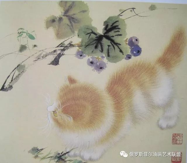 雨新方工工笔画猫图片图片