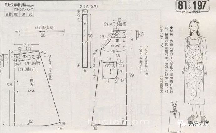 收集的多款家居围裙裁剪图