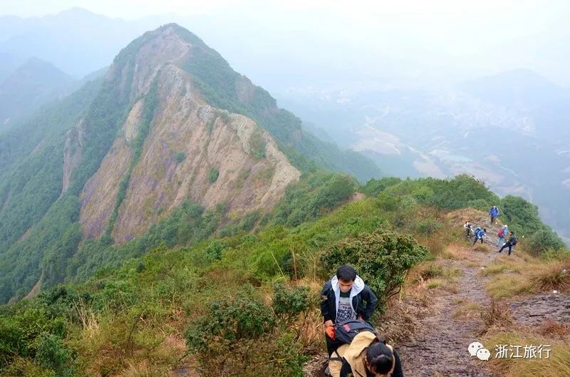 推薦登山路線:台州市三門縣健跳鎮毛葉村—順山脊—龍脊—高背崖