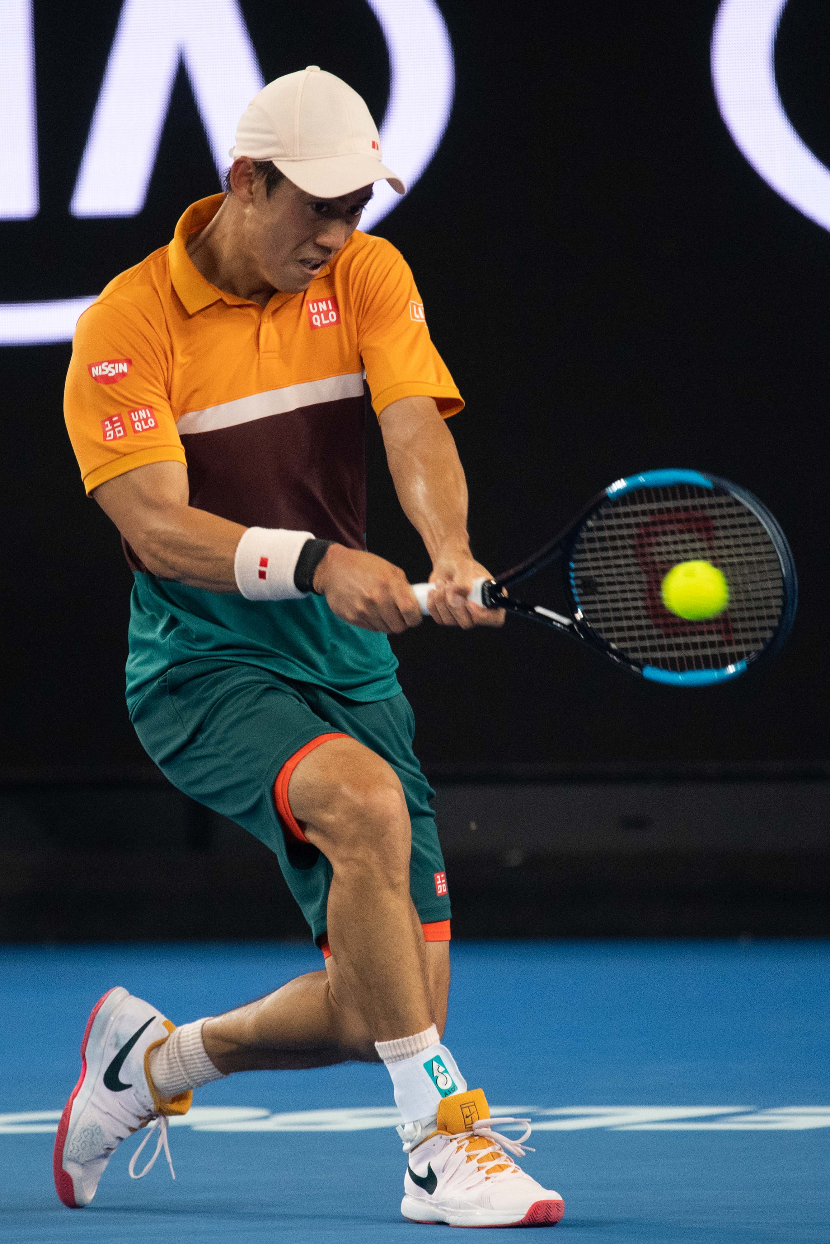 当日,在2019年澳大利亚网球公开赛男单第四轮的比赛中,日本选手锦织圭