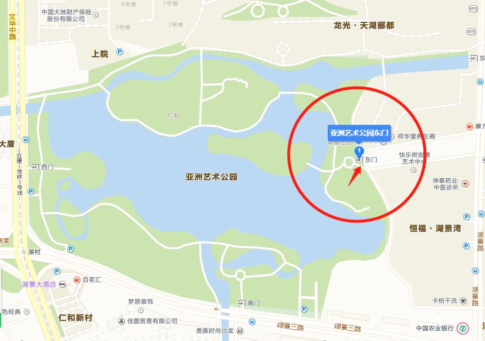 亚艺公园路线图图片