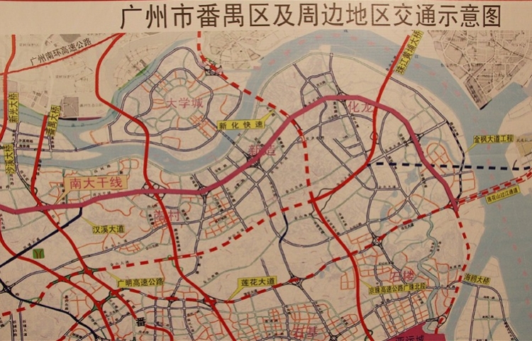 番禺莲花大道线路图图片