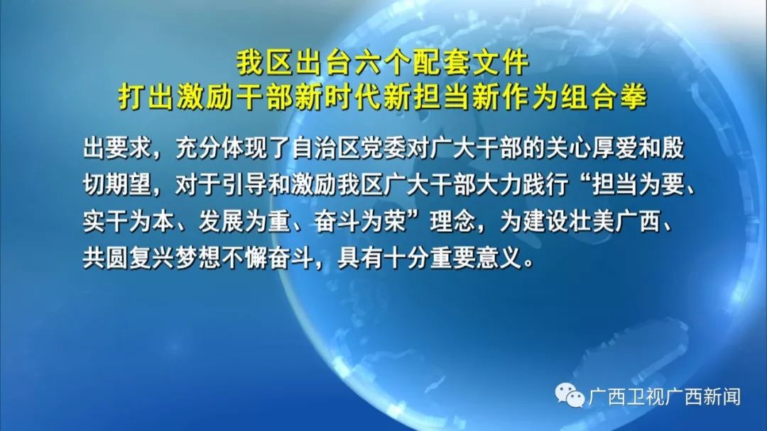 《关于进一步激励广大干部新时代新担当新作为的意见》和自治区党委