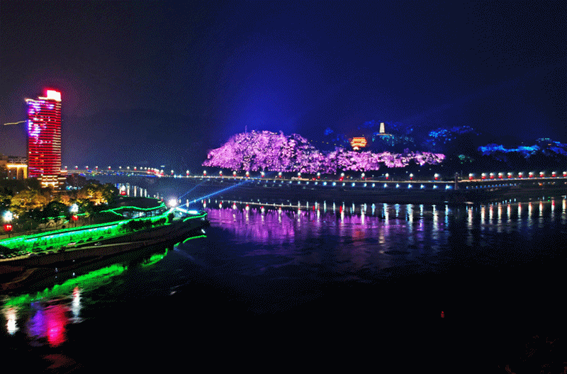 宜宾长江夜景图片