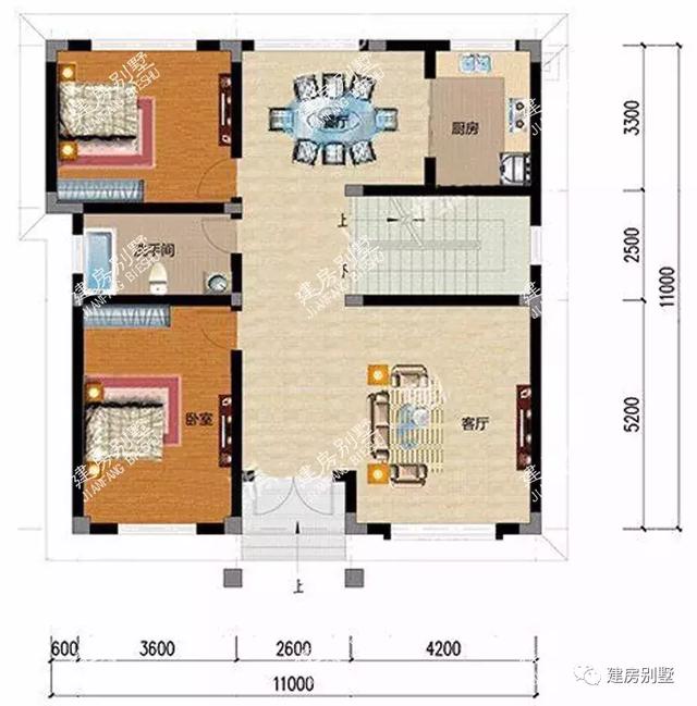 11×11米農村別墅,建成後不僅參觀的人多,仿建的人也不少_戶型