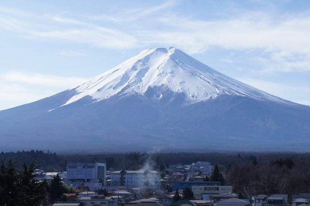 一月严冬期的富士山