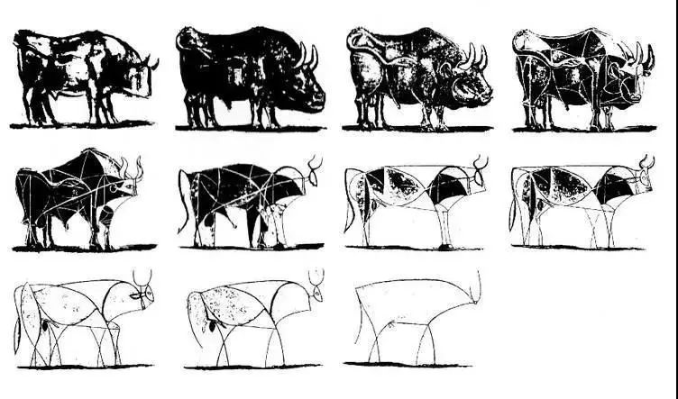 毕加索公牛的演变过程图片