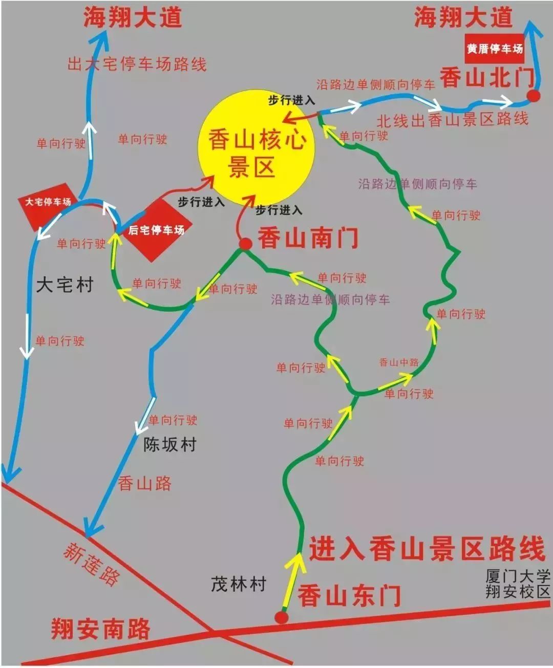 香山路线图图片