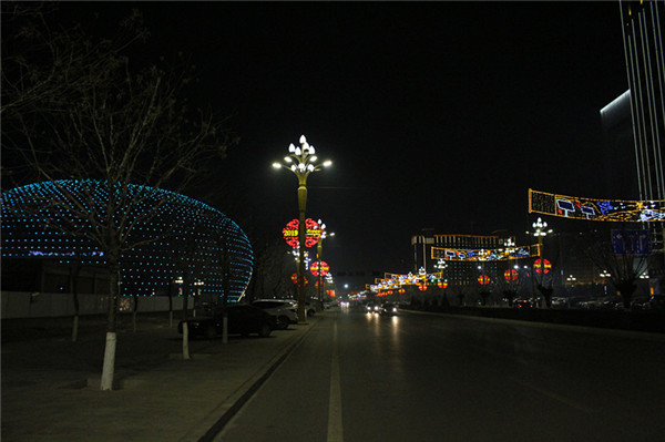 神木夜景图片