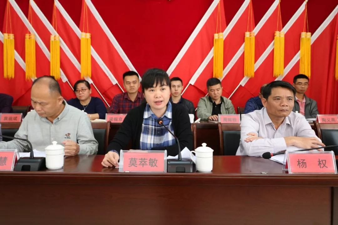 图 镇委书记莫萃敏作总结讲话最后,莫萃敏还从重点工作管控,社会稳定