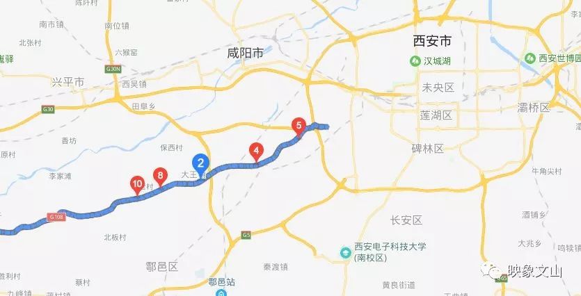 陕西108国道全程线路图图片