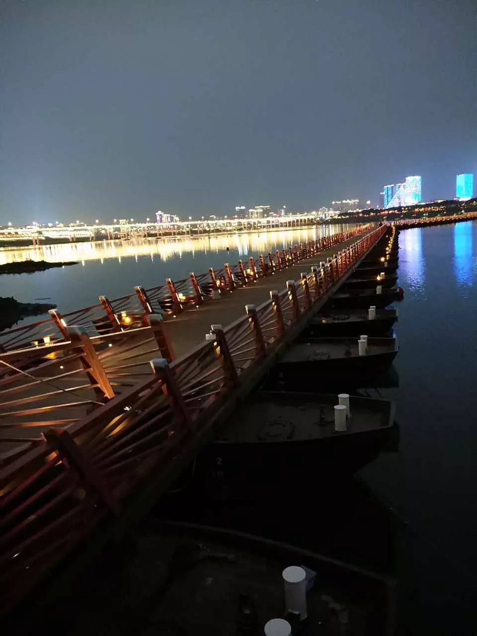 冷水滩浮桥夜景图片图片