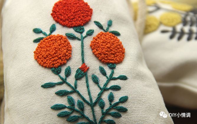 刺繡突然發現一批清新的收納袋植物圖案很是小清新針法很簡單