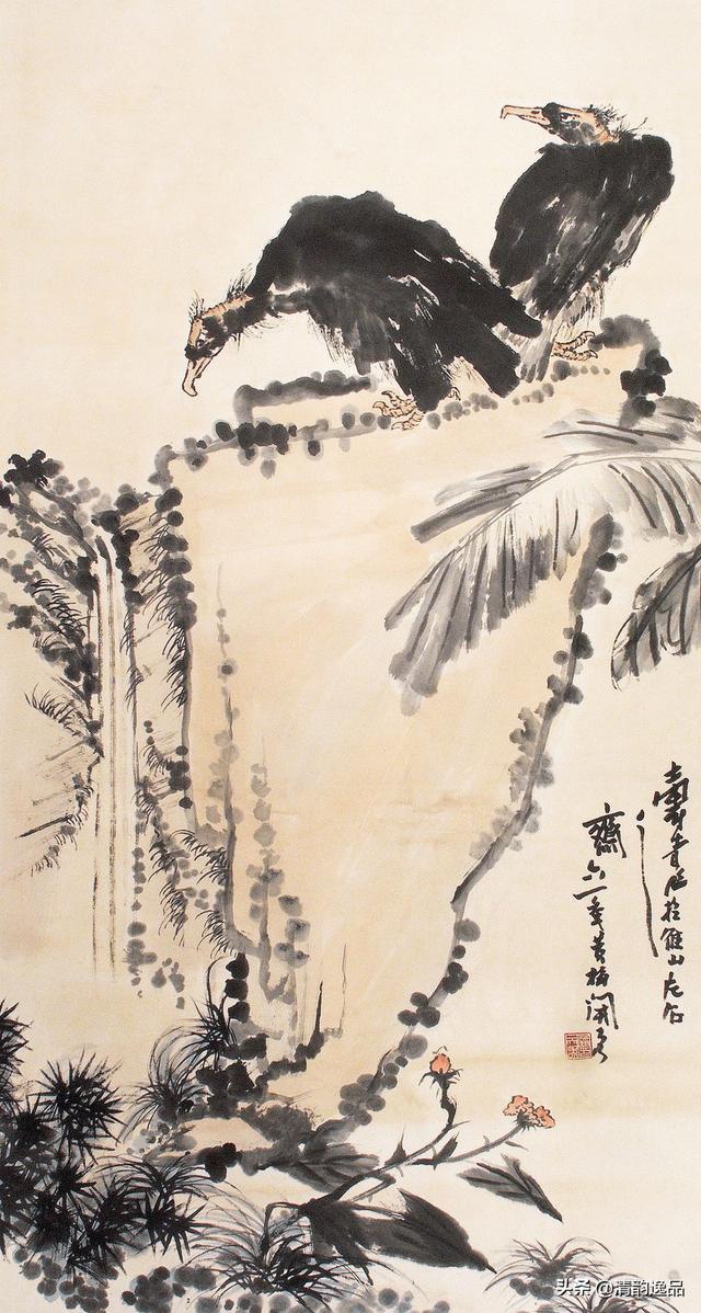 潘天寿山鹰图图片