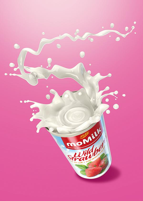 国外牛奶创意海报图片