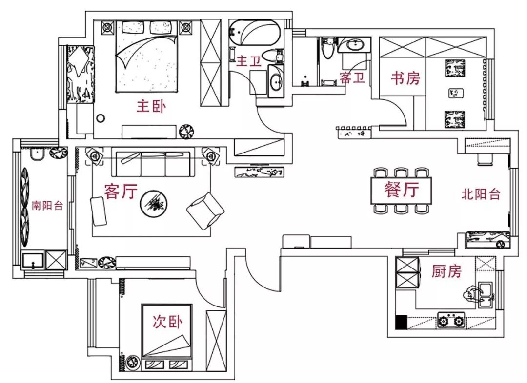 125㎡三室兩廳蘇式園林拱門原木色她不拘泥風格收穫一個舒服又自在的