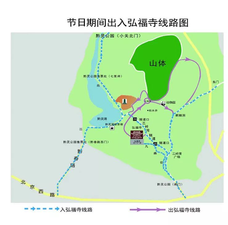 黔灵山公园的路线图图片