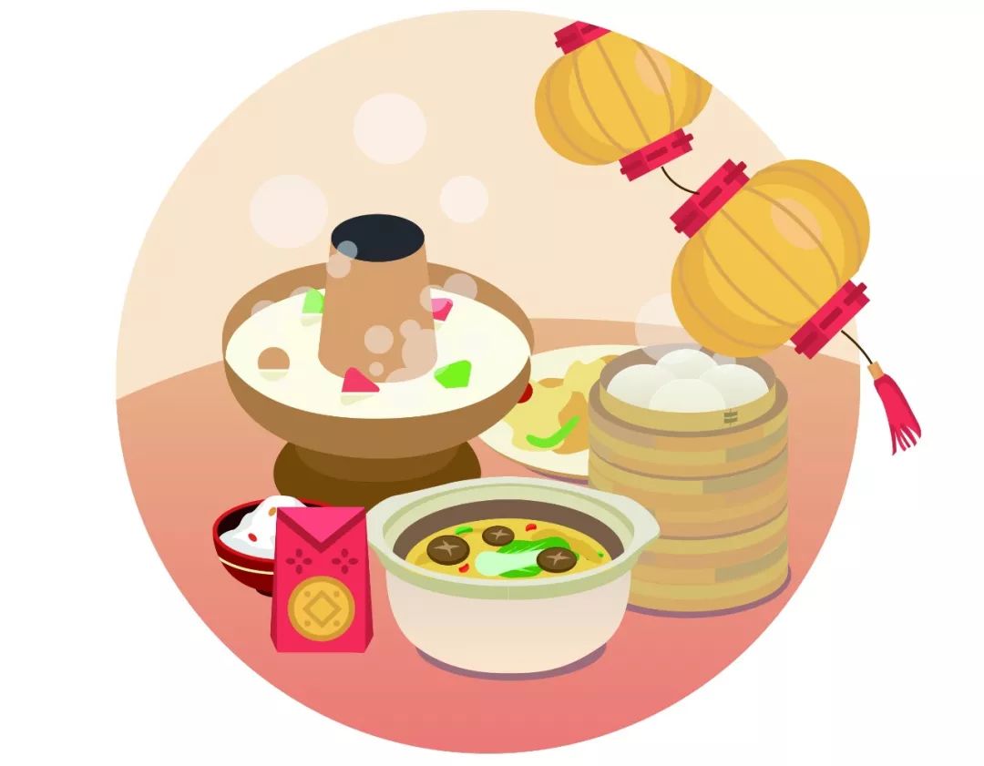 春节食物插画图片