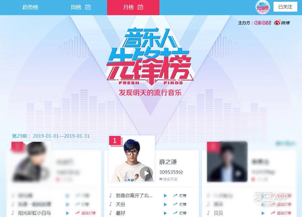 2019本周音乐排行榜_全球华人歌曲排行榜第38期出炉,第二名是张杰,第一