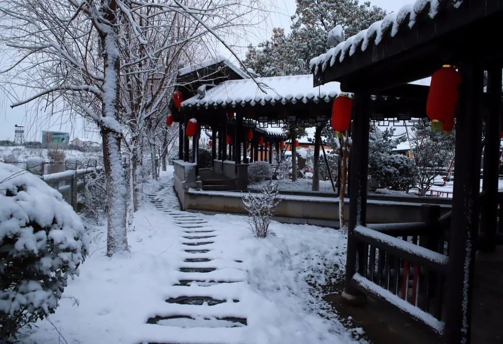 古镇雪景瑞雪兆丰年