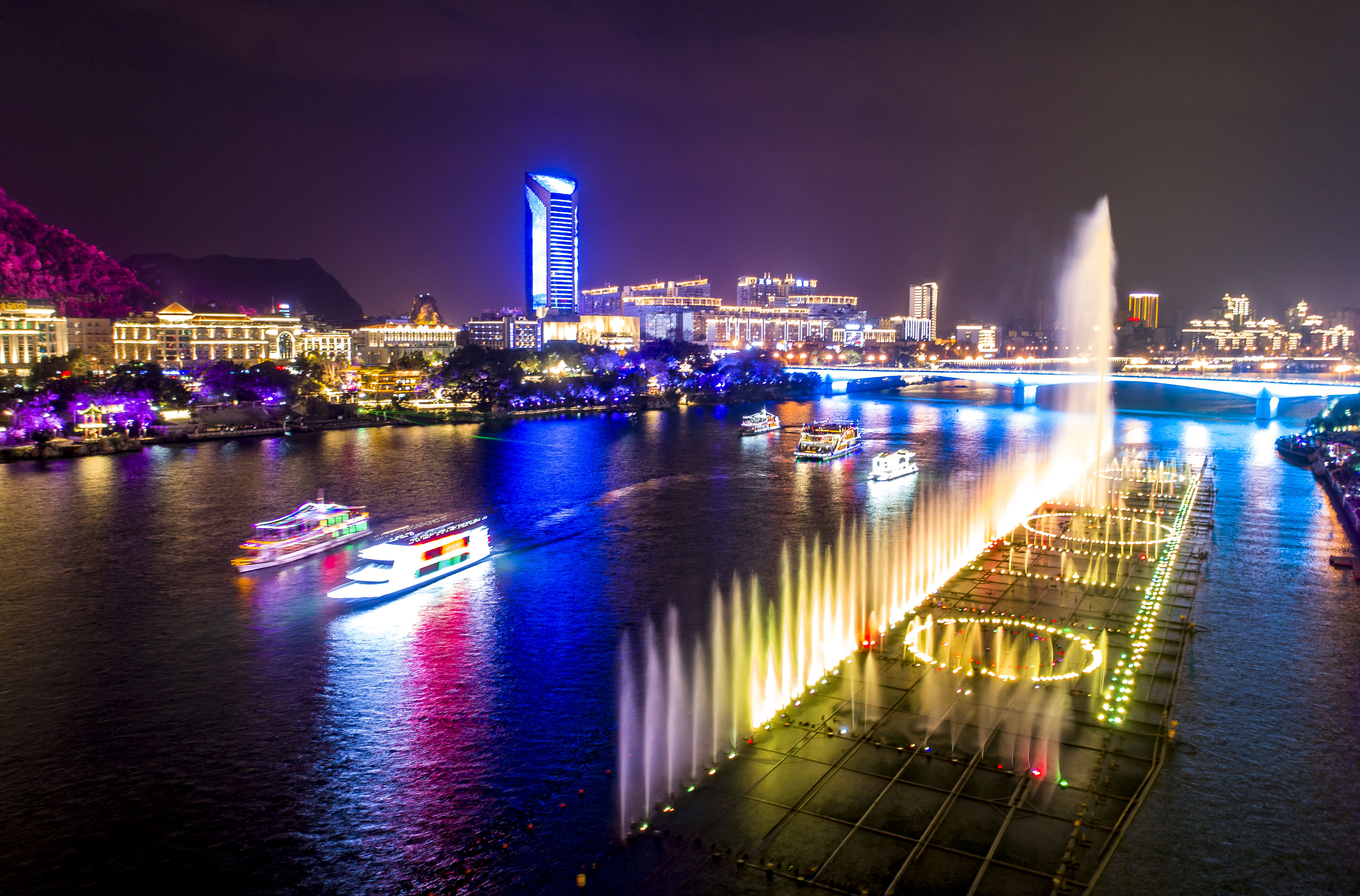 柳州夜景百里柳江图片