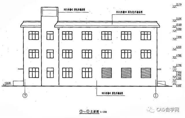 (四)建筑剖面图1,建筑剖面图的形成:假想用一个正立投影面或侧立投影