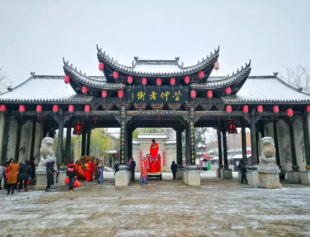 颍上:瑞雪兆丰年,雪中管仲老街这样美